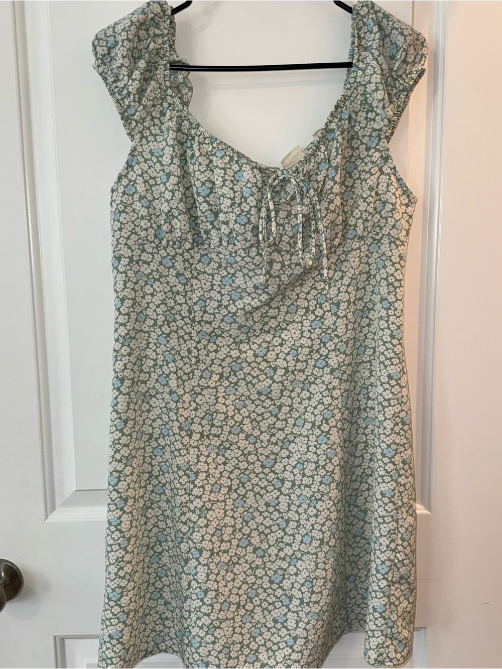 Levi's Cream and Light Blue Floral Mini Dress